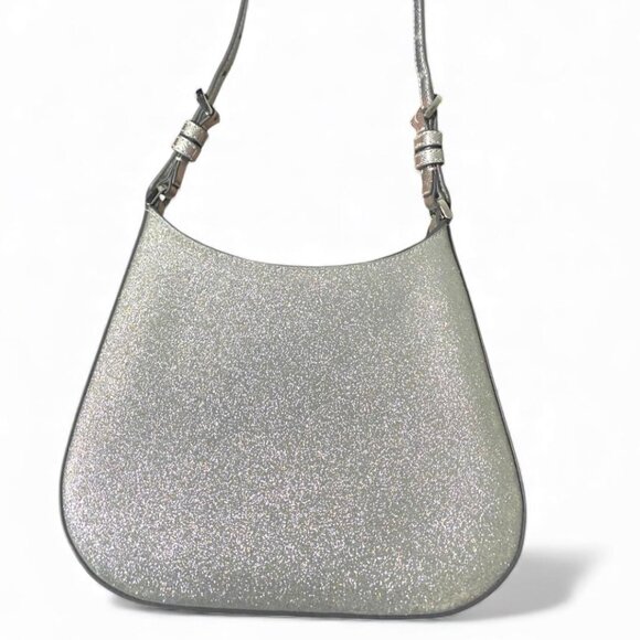 NWOT - Kate Spade lunar light Silver Glitter Saffiano Shoulder Bag Purse Glimmer - Picture 4 of 4